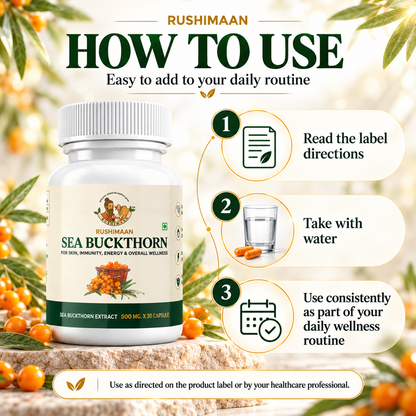 Rushimaan Sea Buckthorn Extract 500mg – 30 Capsules