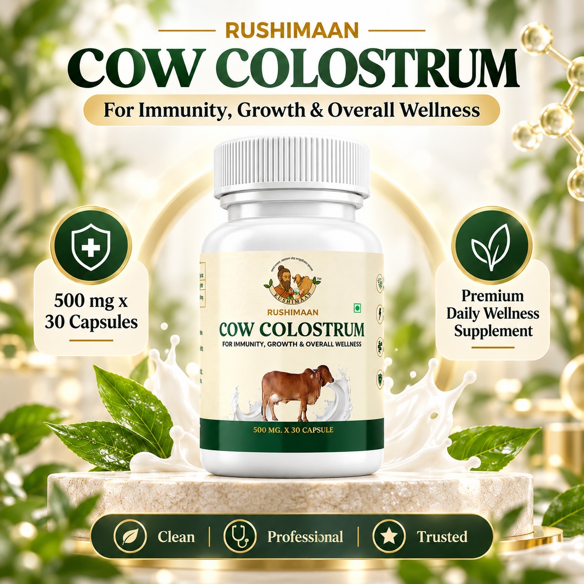 Rushimaan Cow Colostrum Capsules 500mg – 30 Capsules