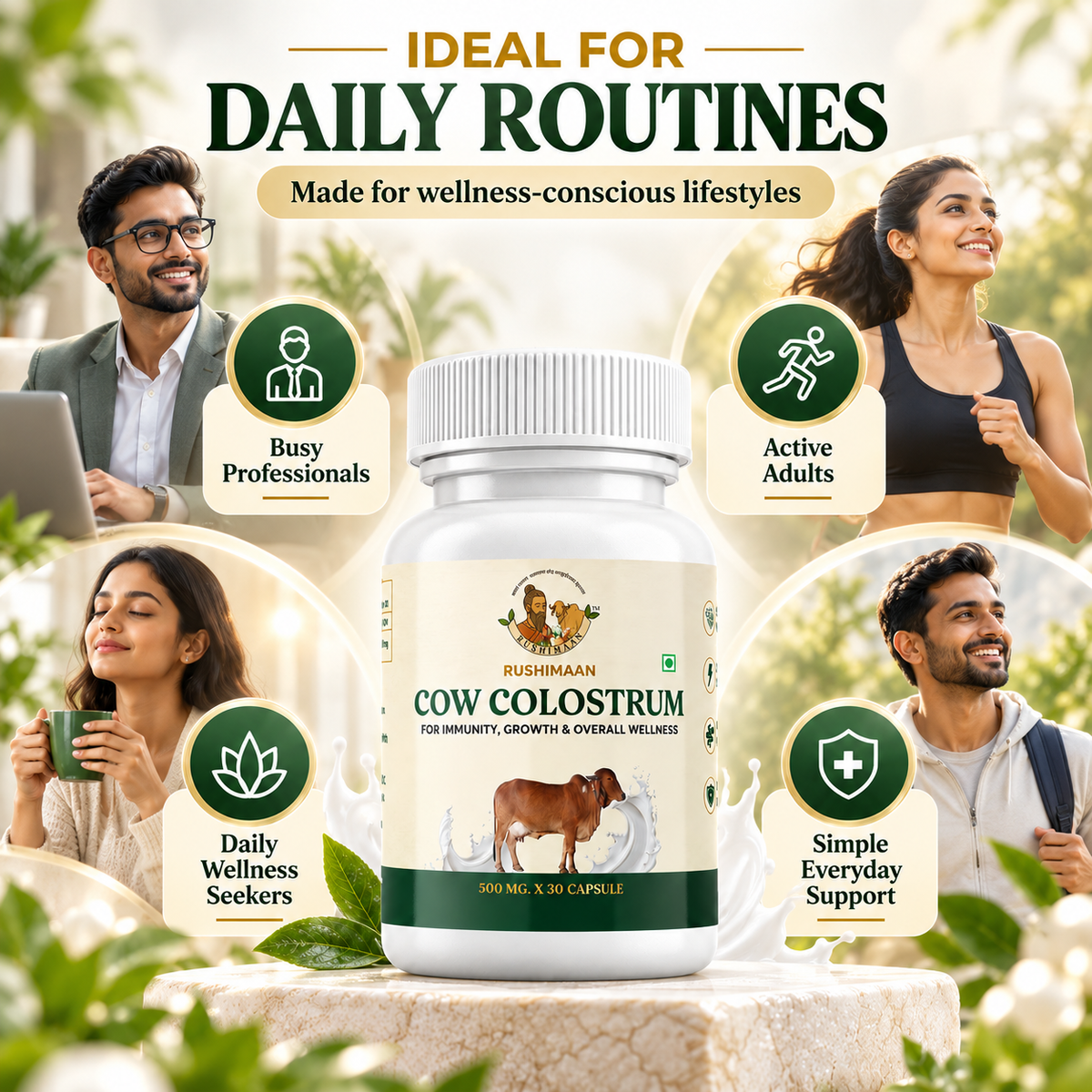 Rushimaan Cow Colostrum Capsules 500mg – 30 Capsules