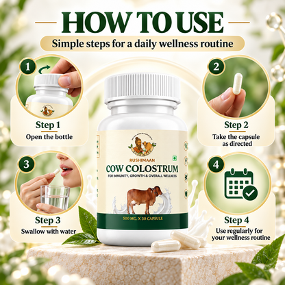 Rushimaan Cow Colostrum Capsules 500mg – 30 Capsules