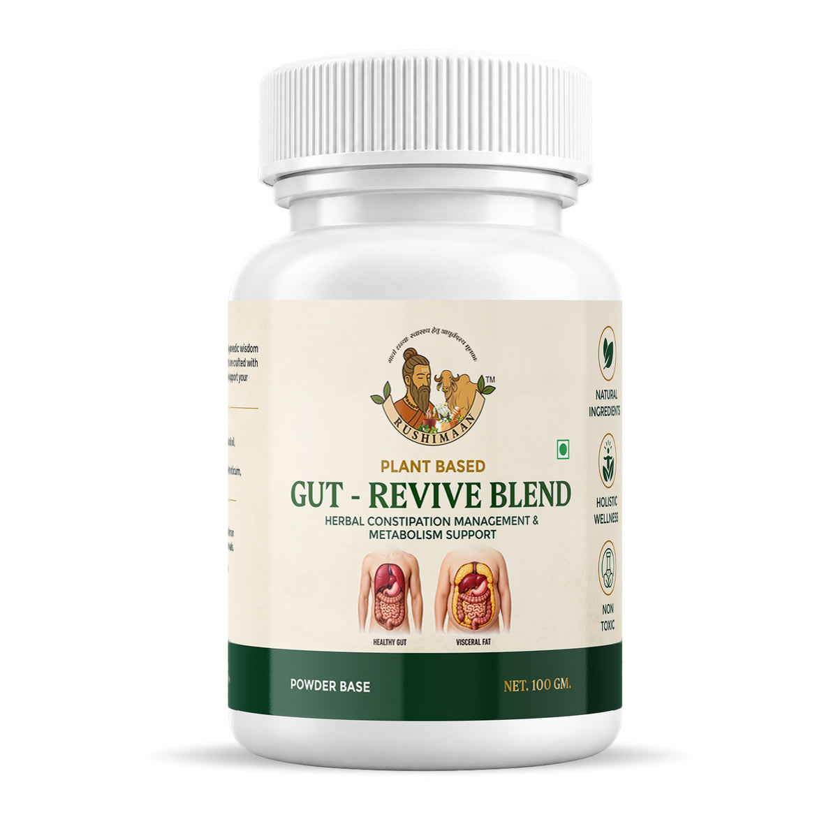 Rushimaan Gut-Revive Blend – Plant Based Herbal Powder 100g
